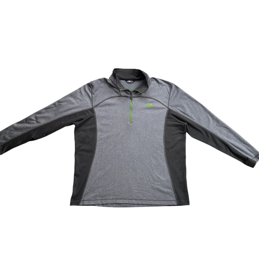 The North Face Quarter Zip Pullover Mens XXL Grey Green Excellent Performance